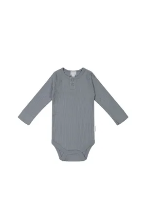 Organic Cotton Modal Long Sleeve Bodysuit - Finch