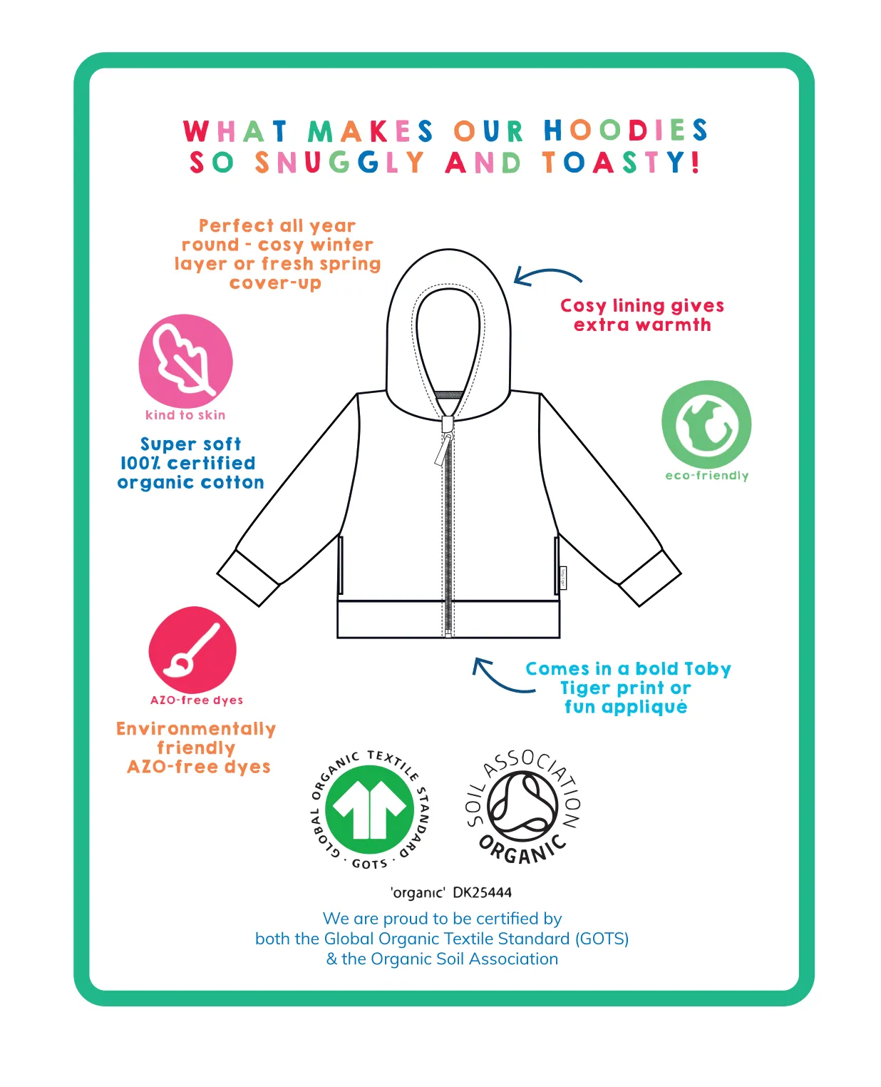 Organic Dinosaur Applique Hoodie