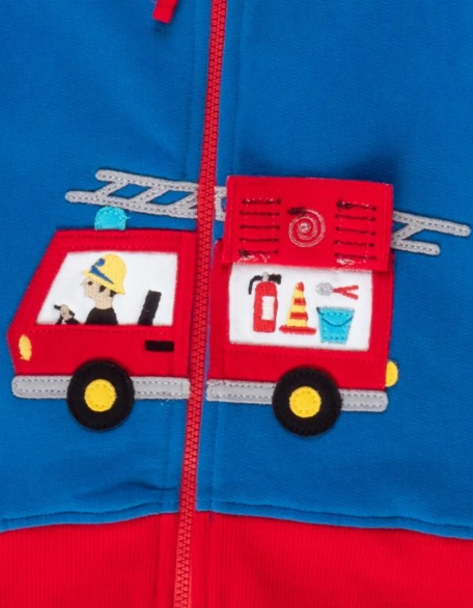 Organic Fire Engine Applique Hoodie