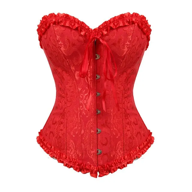 Overbust corset sexy lace plus size women bustier corset
