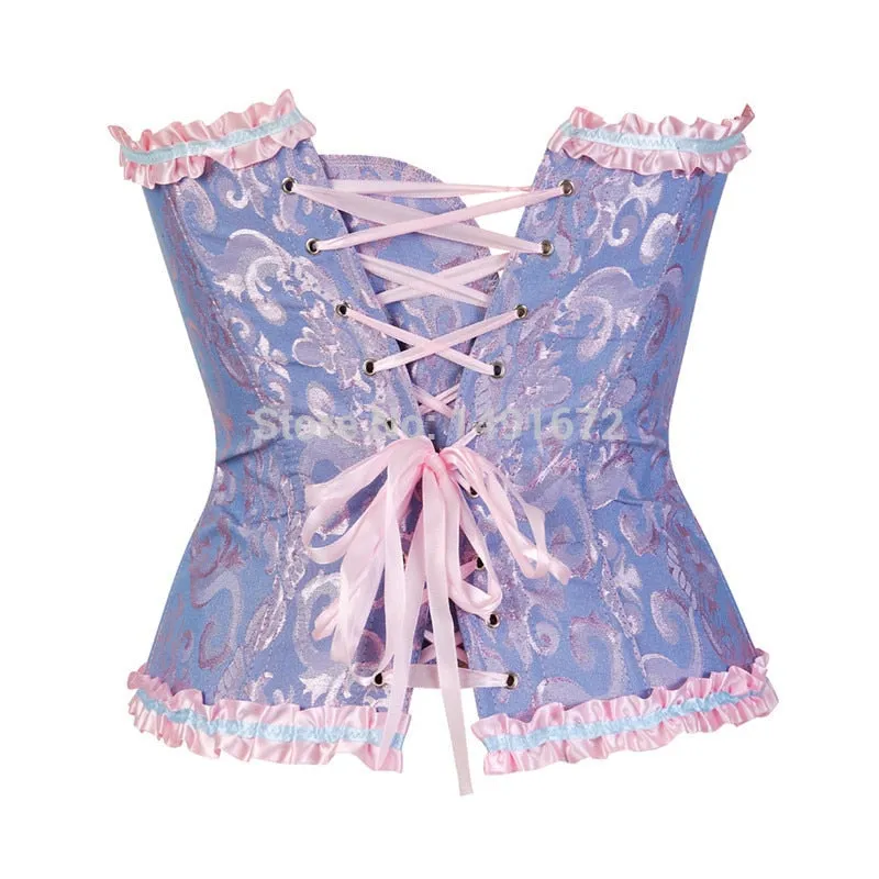 Overbust corset sexy lace plus size women bustier corset