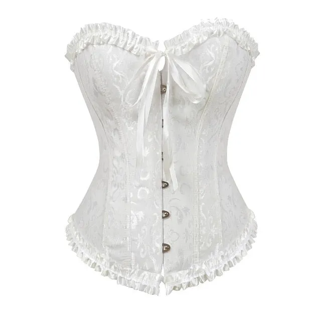 Overbust corset sexy lace plus size women bustier corset