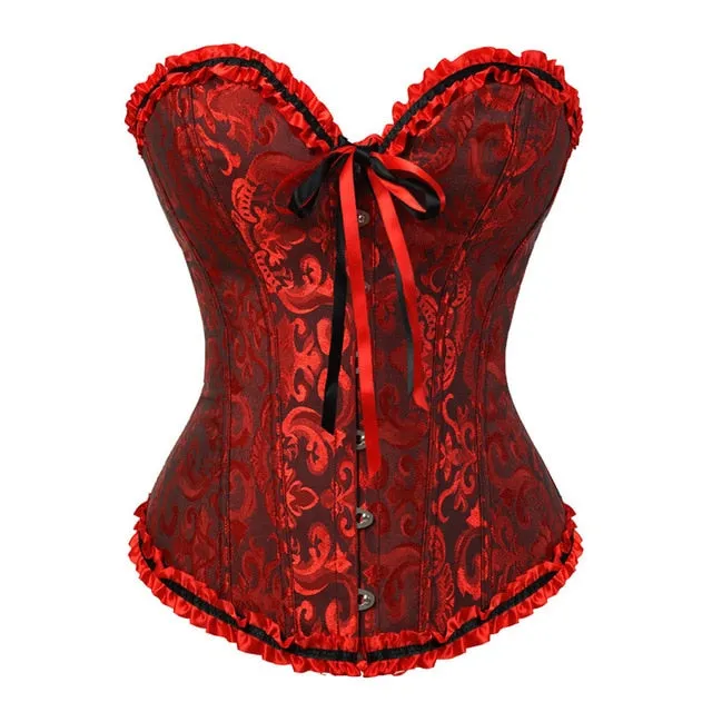 Overbust corset sexy lace plus size women bustier corset