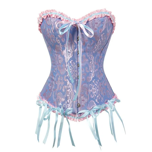 Overbust corset sexy lace plus size women bustier corset