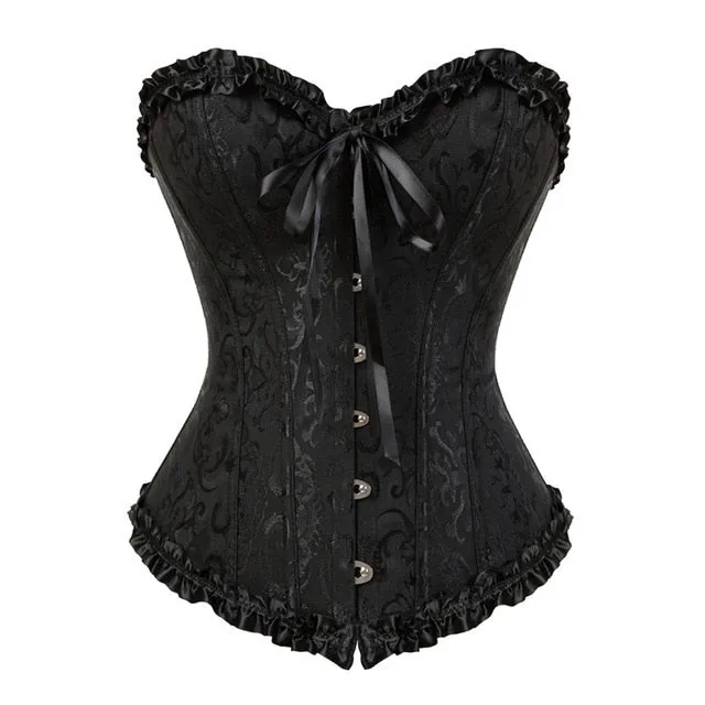 Overbust corset sexy lace plus size women bustier corset