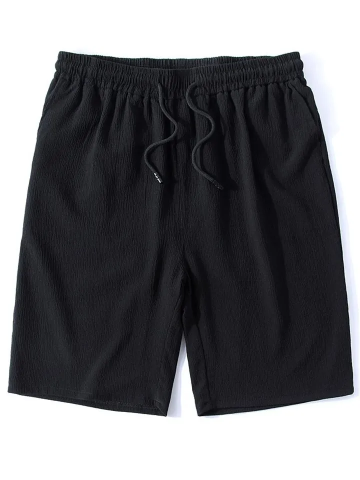 Oversize Comfy Two-Piece Outfit Solid Color T-Shirts   Drawstring Shorts
