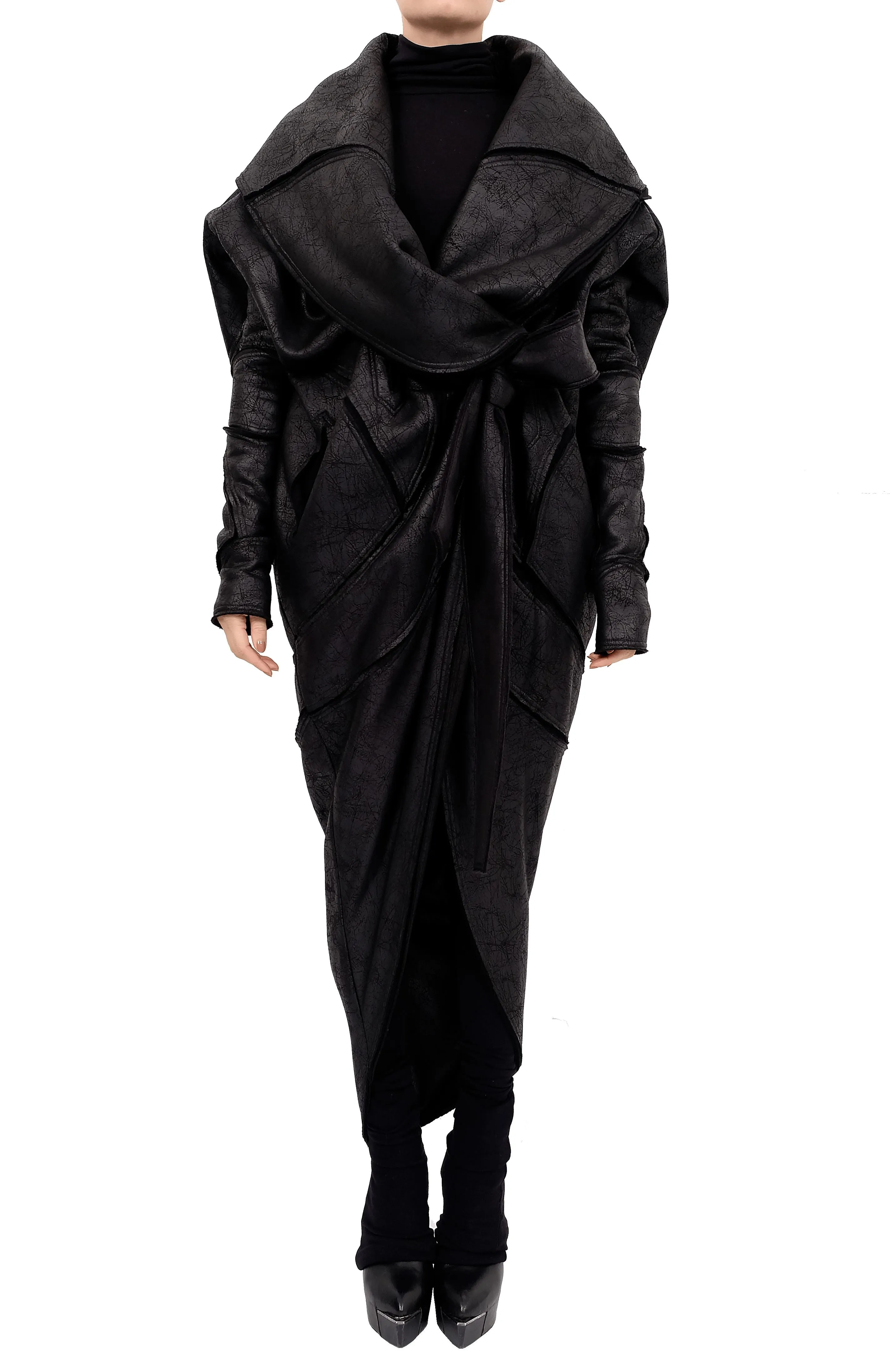 Oversized Round Belted Long Coat