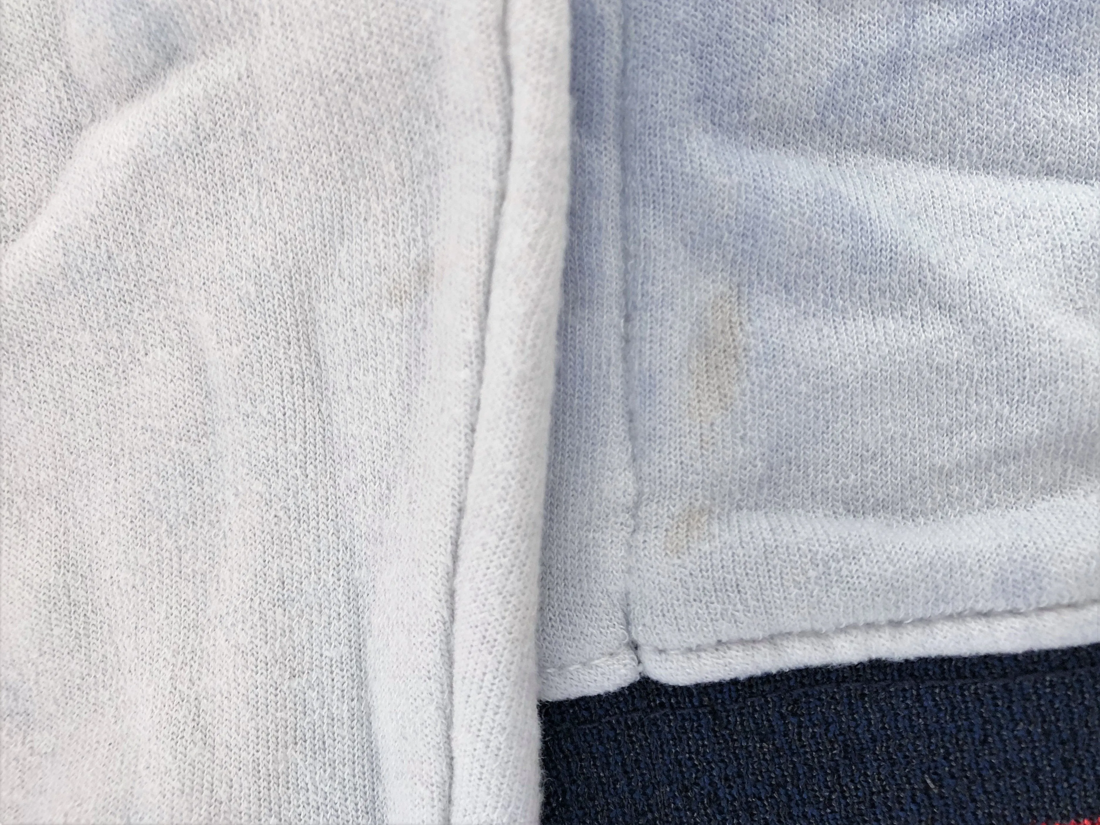 Pam & Gela Side Slit Sweatshirt with Striped Trim White/Blue Tie Dye Size Small