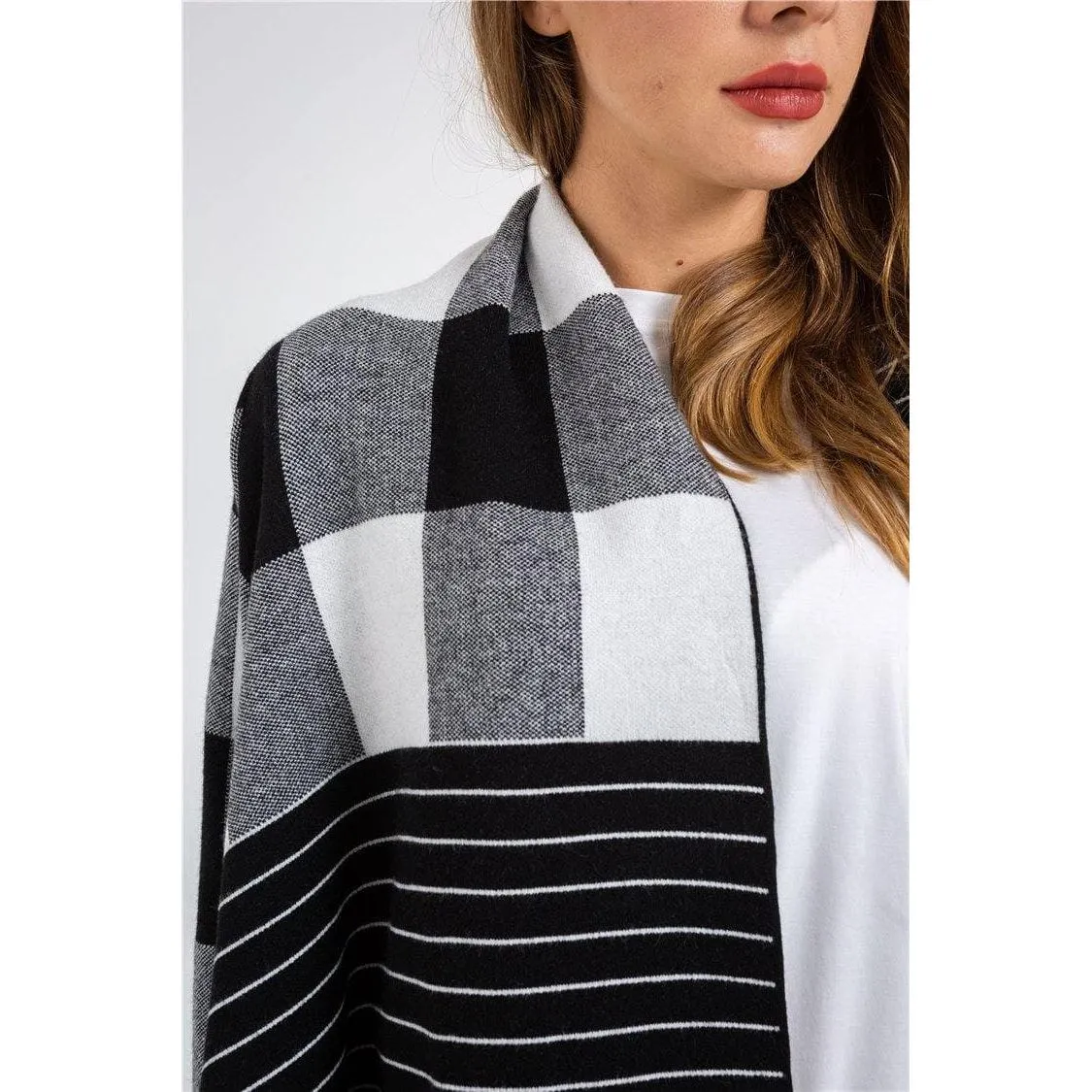 Patchwork Plaid Shirt Sweater