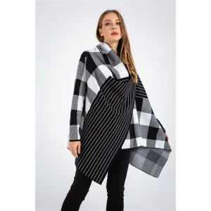Patchwork Plaid Shirt Sweater