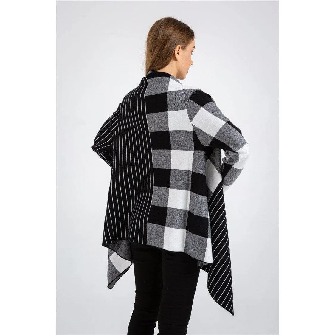 Patchwork Plaid Shirt Sweater