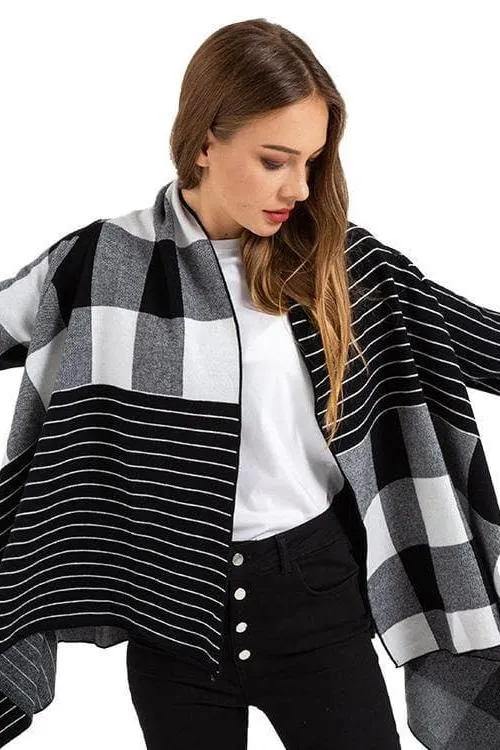 Patchwork Plaid Shirt Sweater