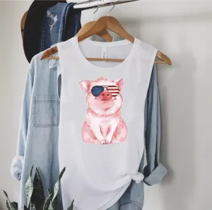Patriotic Pig Tank | Womens Yoga Tank