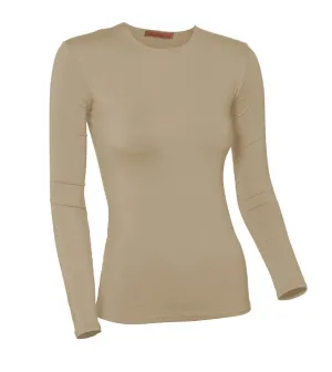 PB&J Ladies Modal Long Sleeve Shell - Tan