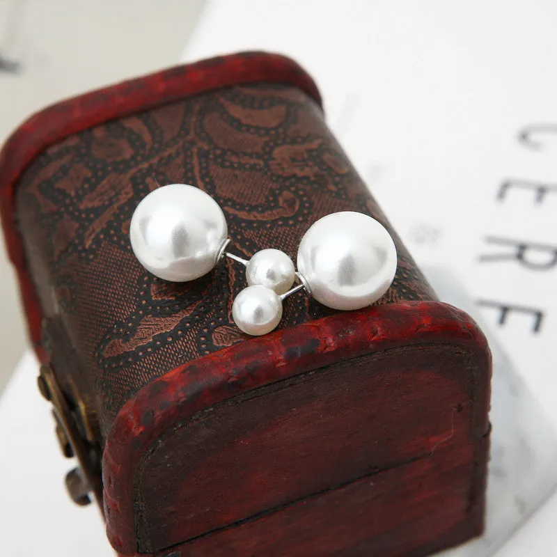 Pearl & Silver-Plated Round Ear Jackets