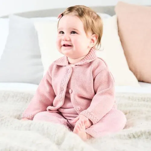 Personalised Baby Girls Cardigan - Dusty Pink