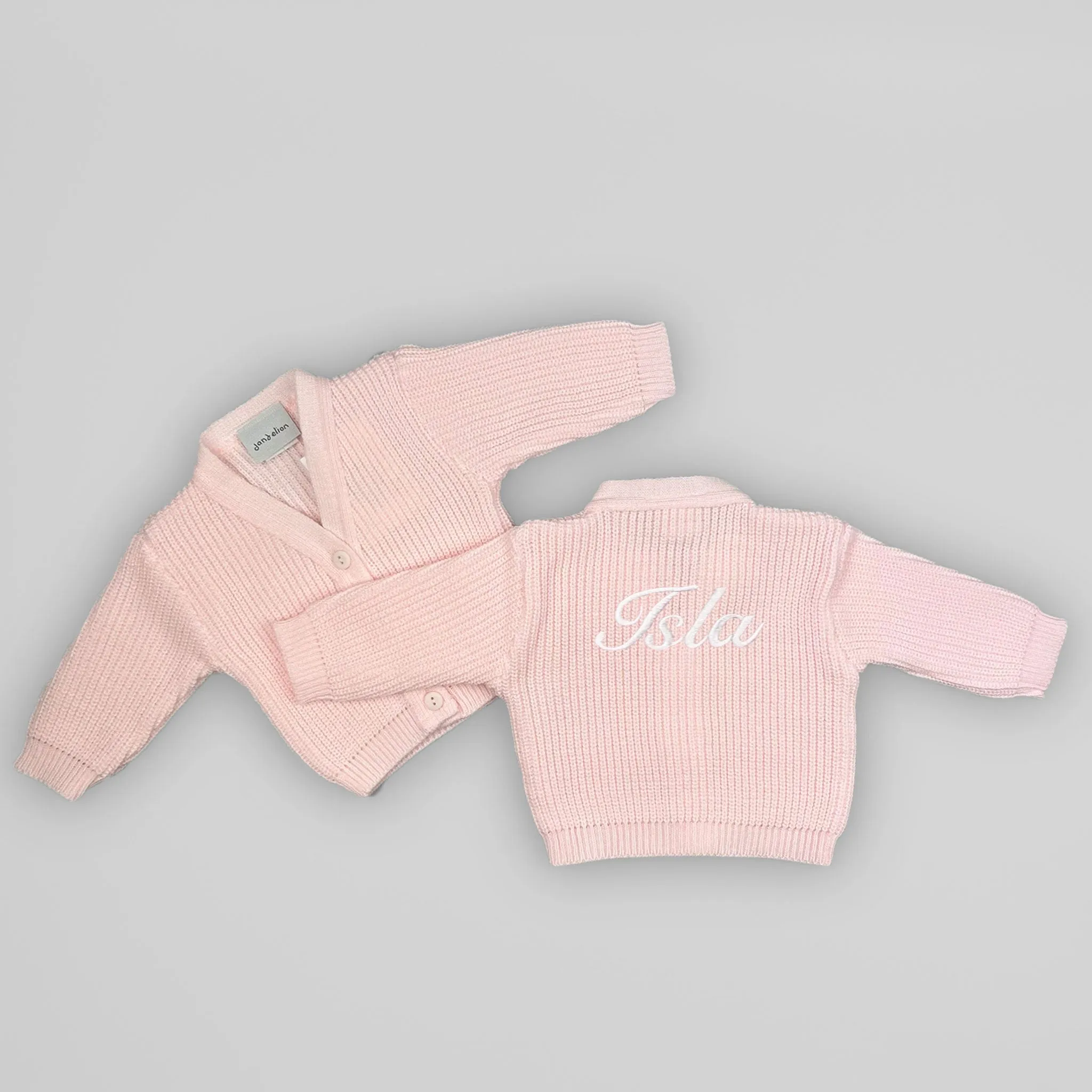 Personalised Name Baby Girls Cardigan - Pink