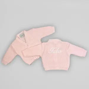 Personalised Name Baby Girls Cardigan - Pink