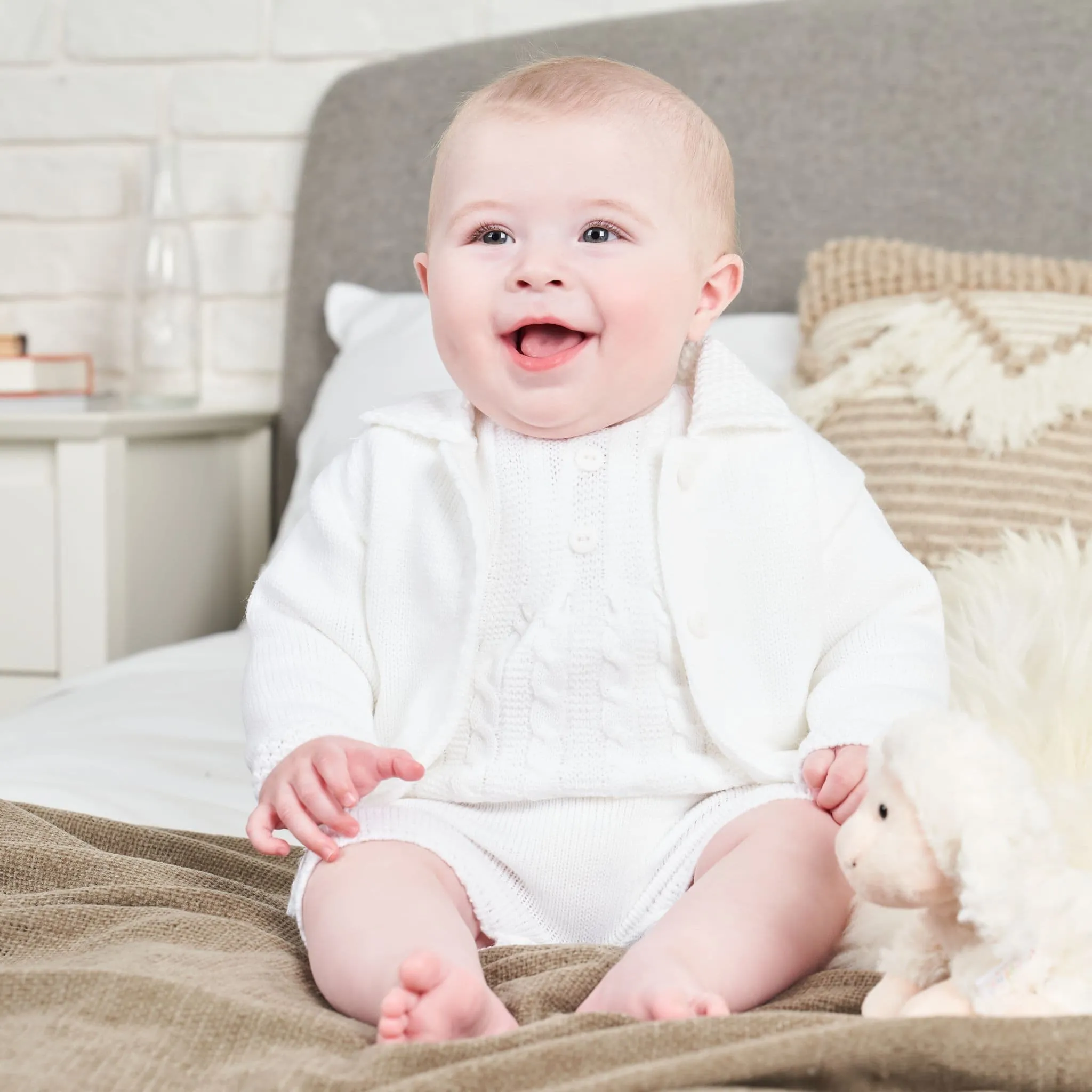 Personalised Unisex Baby Cardigan - White