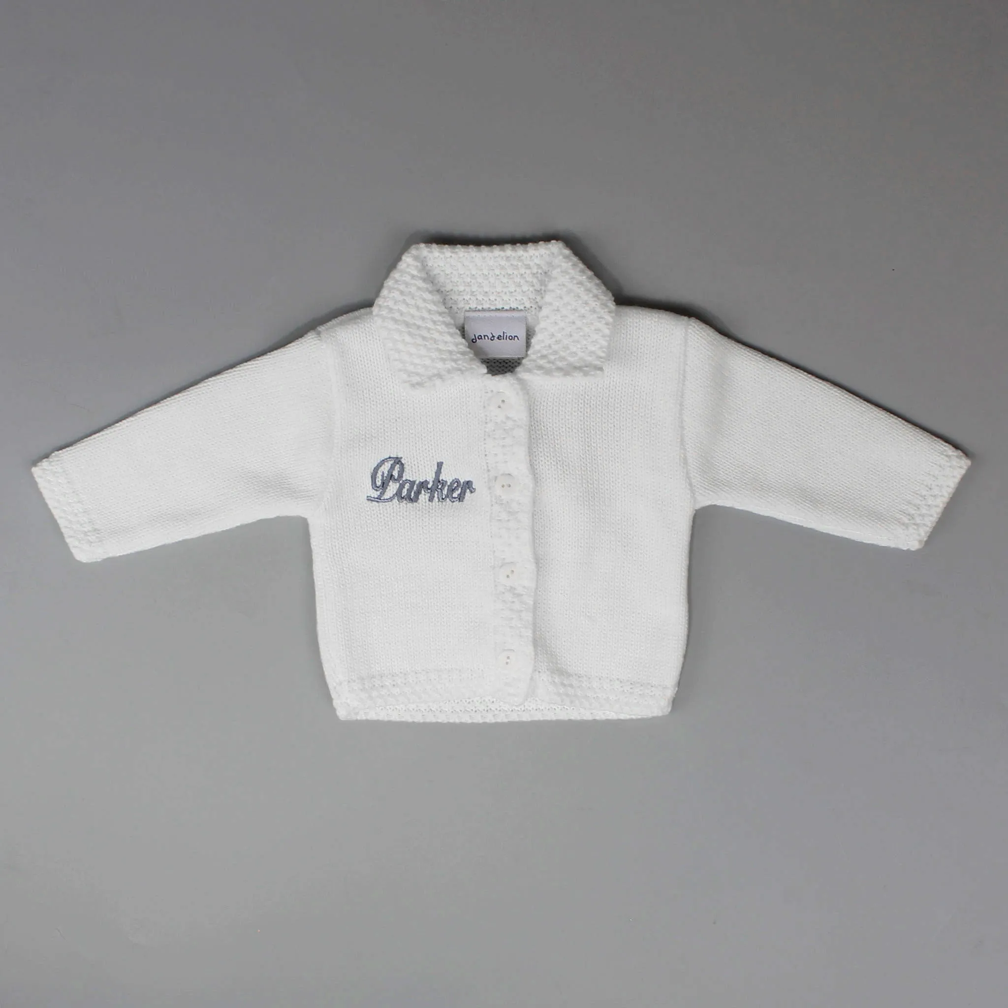 Personalised Unisex Baby Cardigan - White