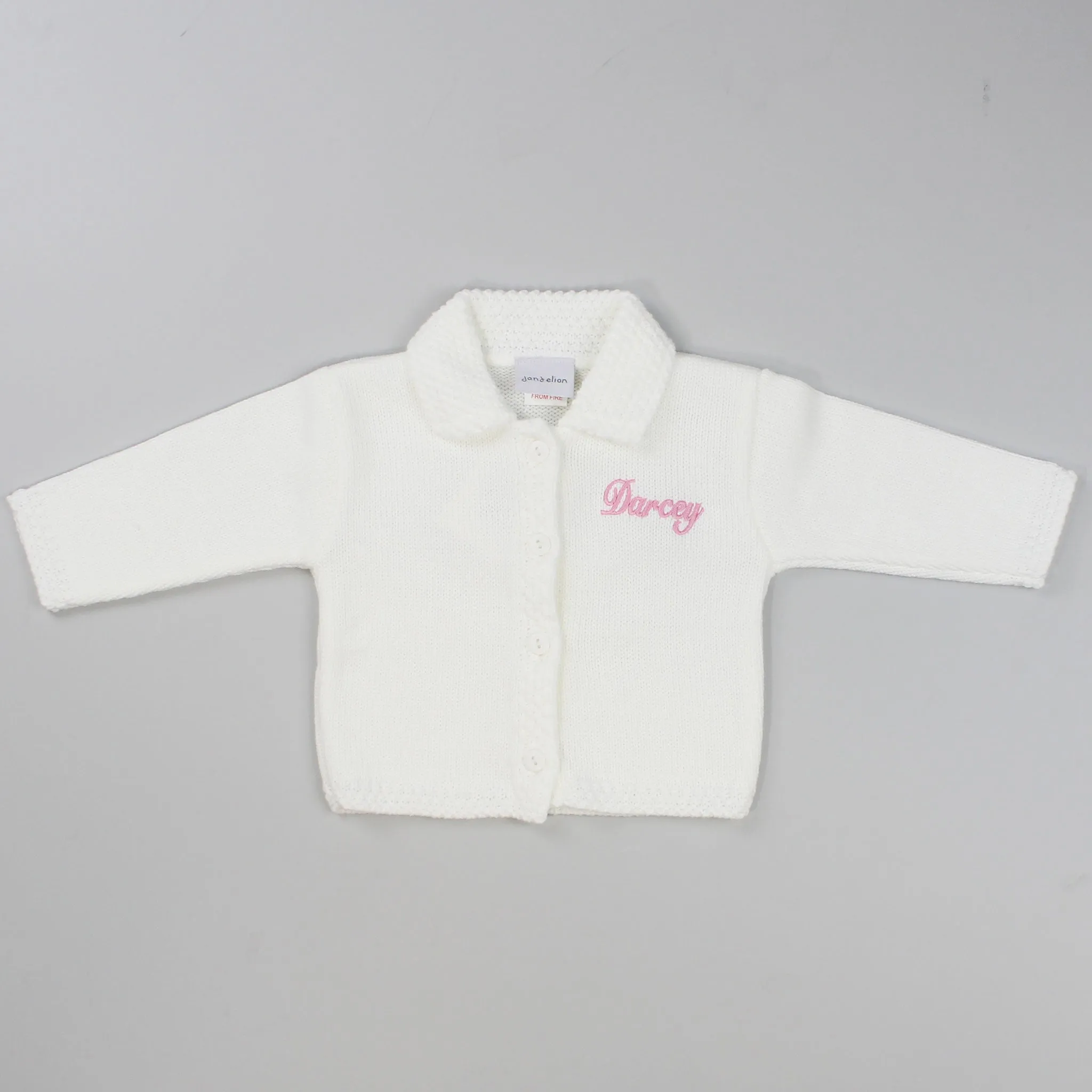 Personalised Unisex Baby Cardigan - White