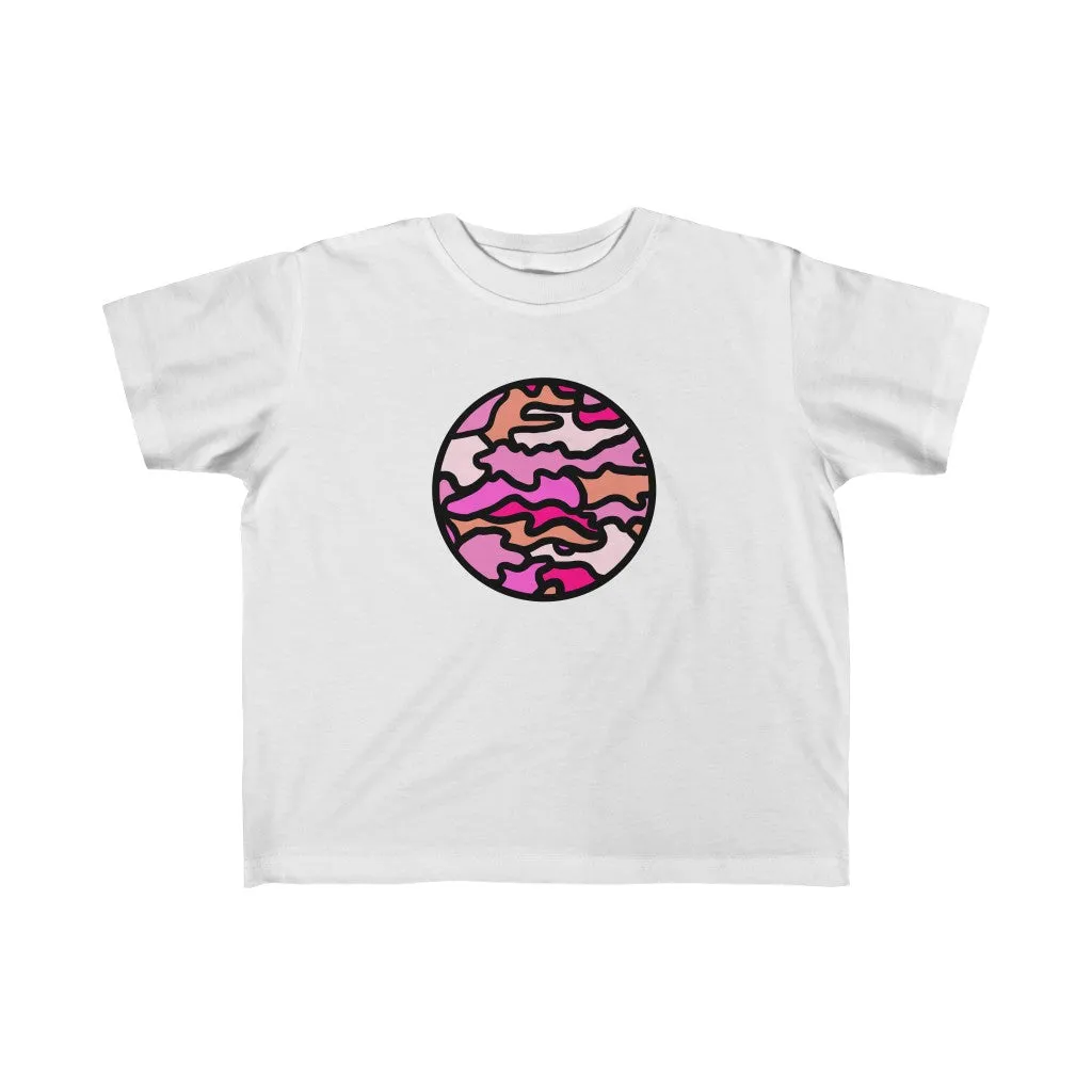 Pink camo kid's 2-6 years fine jersey tee