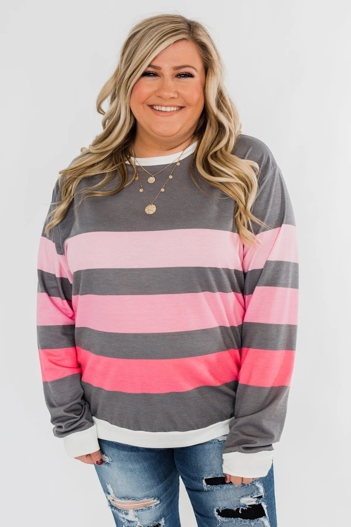 Pink Dreams Striped Top