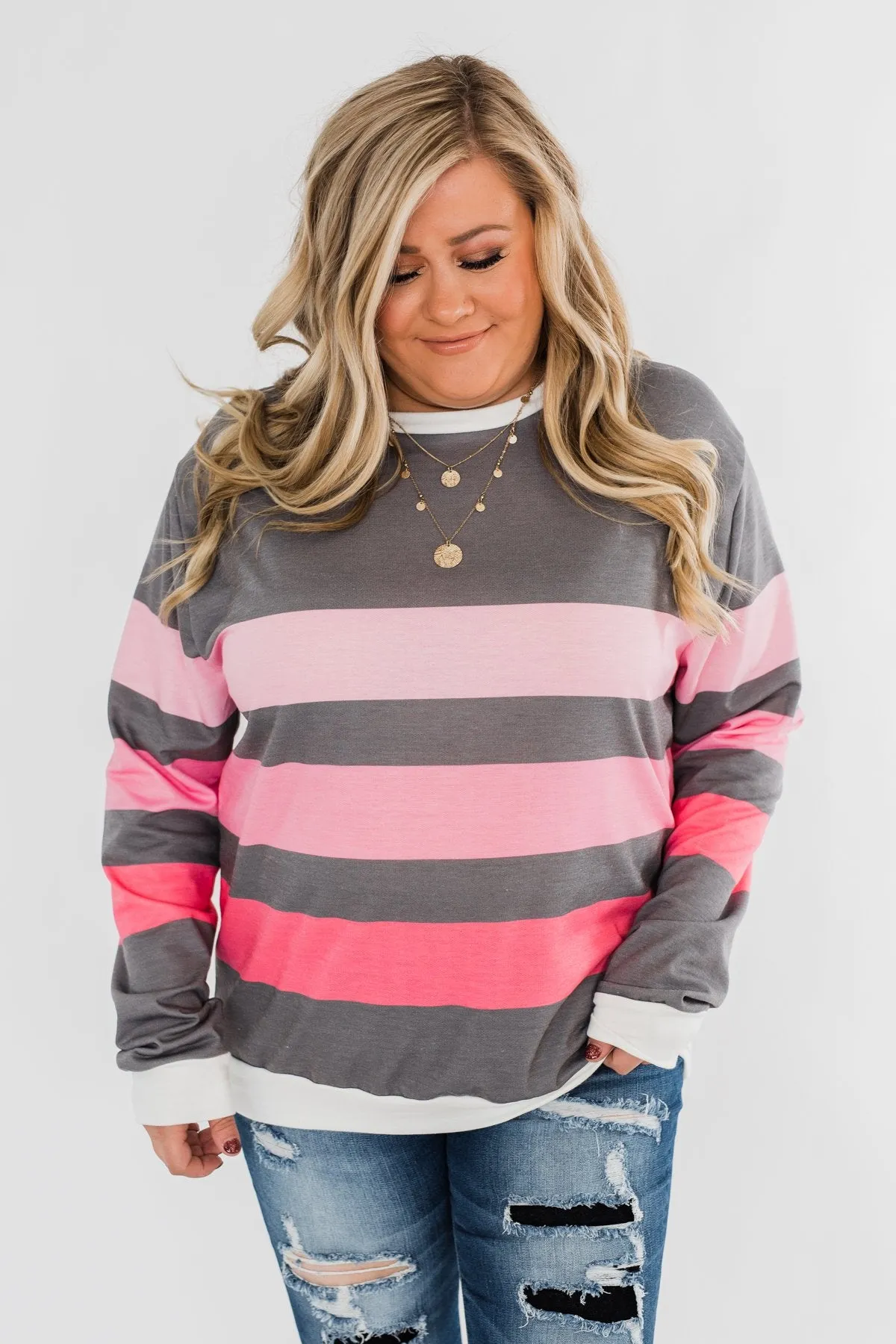 Pink Dreams Striped Top