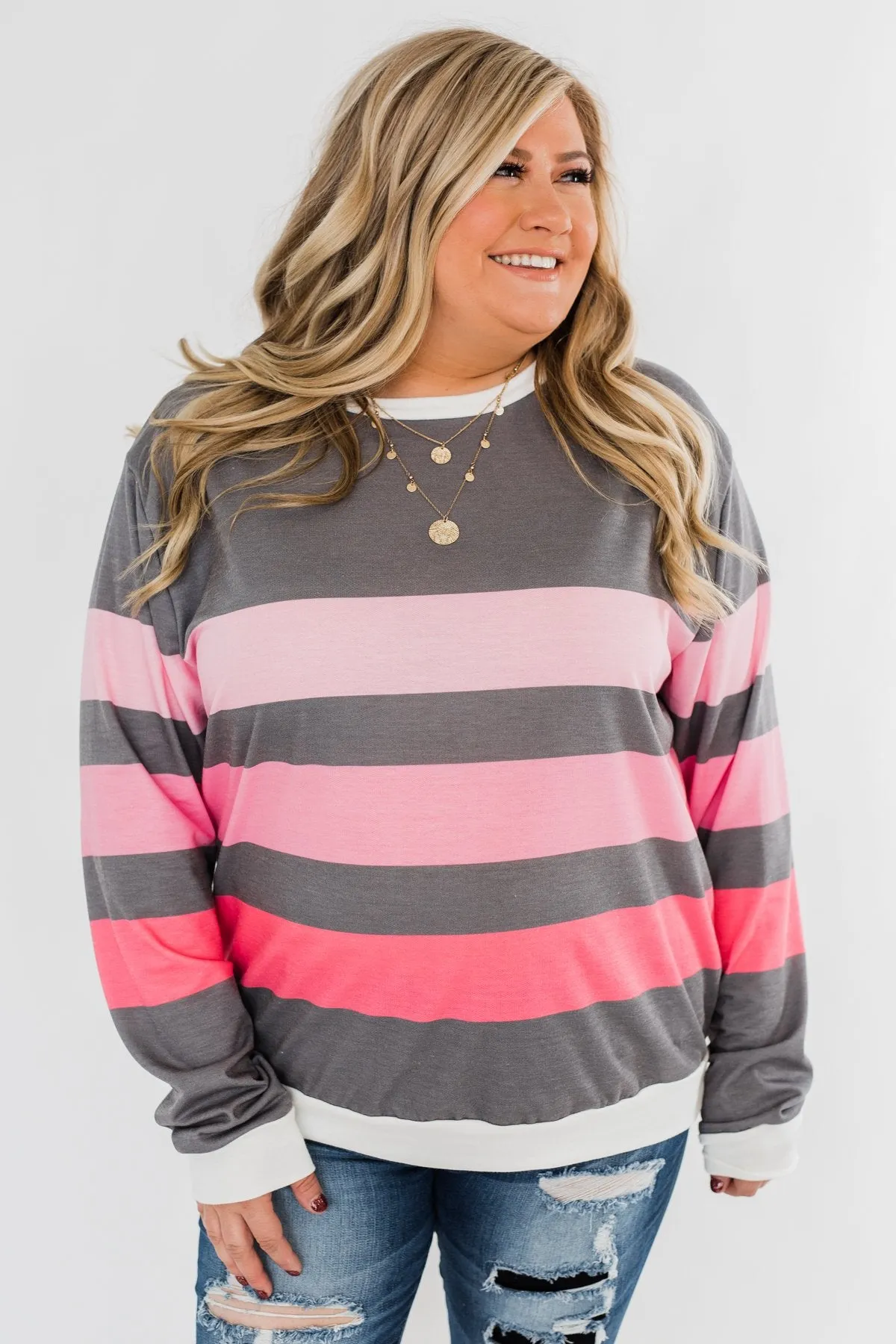 Pink Dreams Striped Top