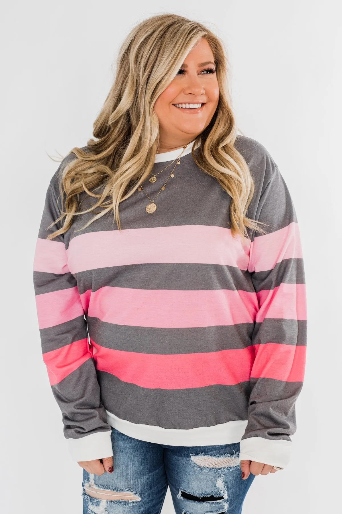 Pink Dreams Striped Top