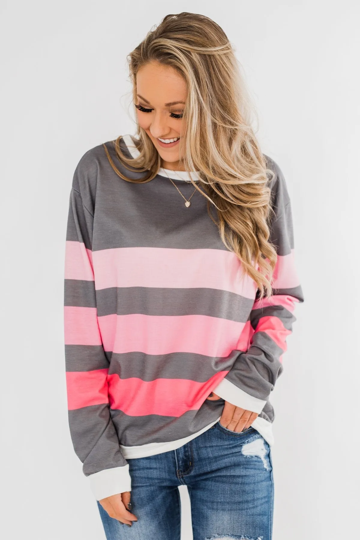 Pink Dreams Striped Top
