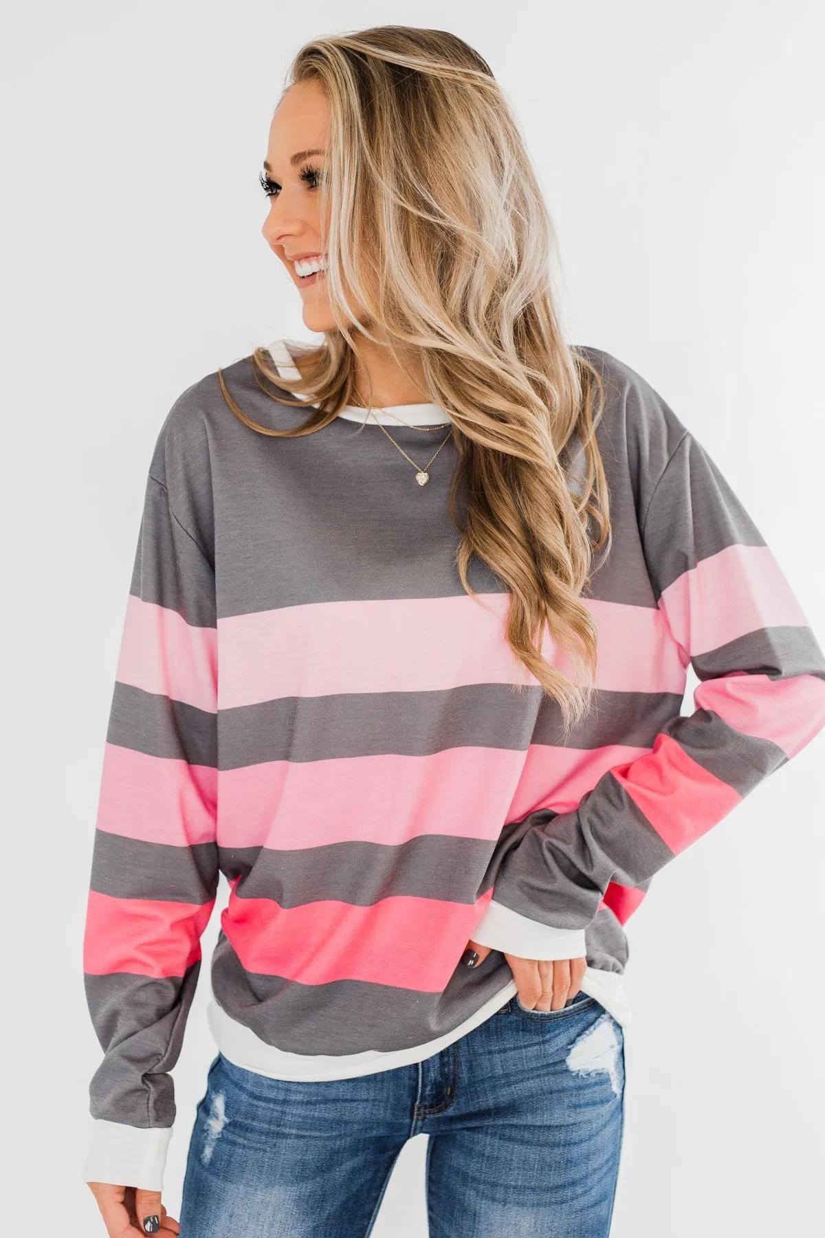 Pink Dreams Striped Top