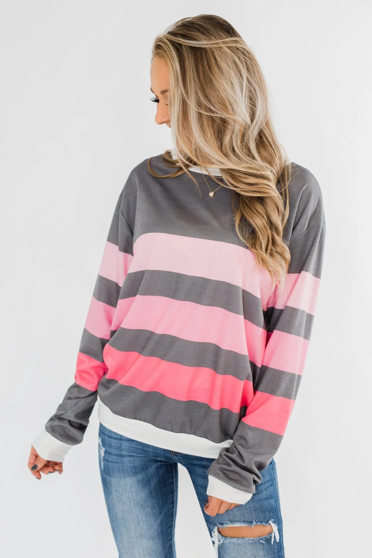 Pink Dreams Striped Top