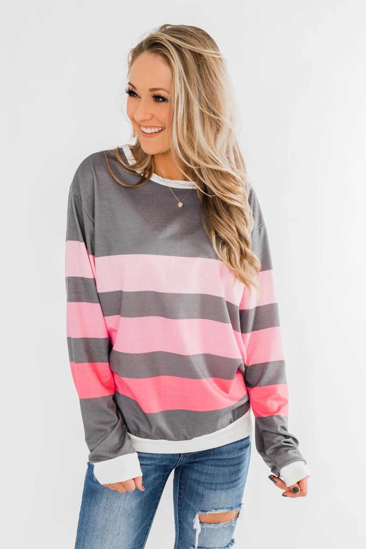 Pink Dreams Striped Top