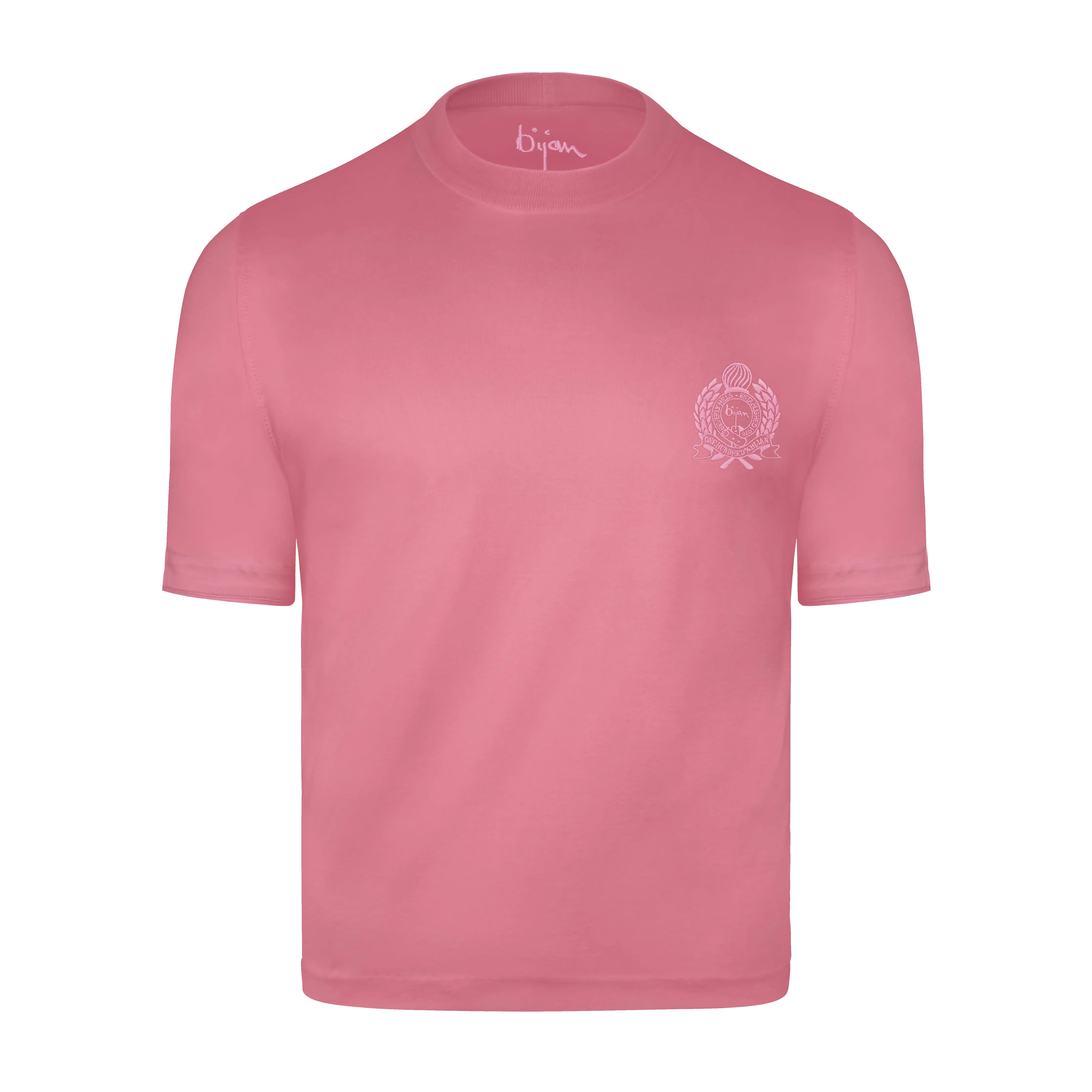 Pink with Pink Crest Short Sleeve T-Shirt