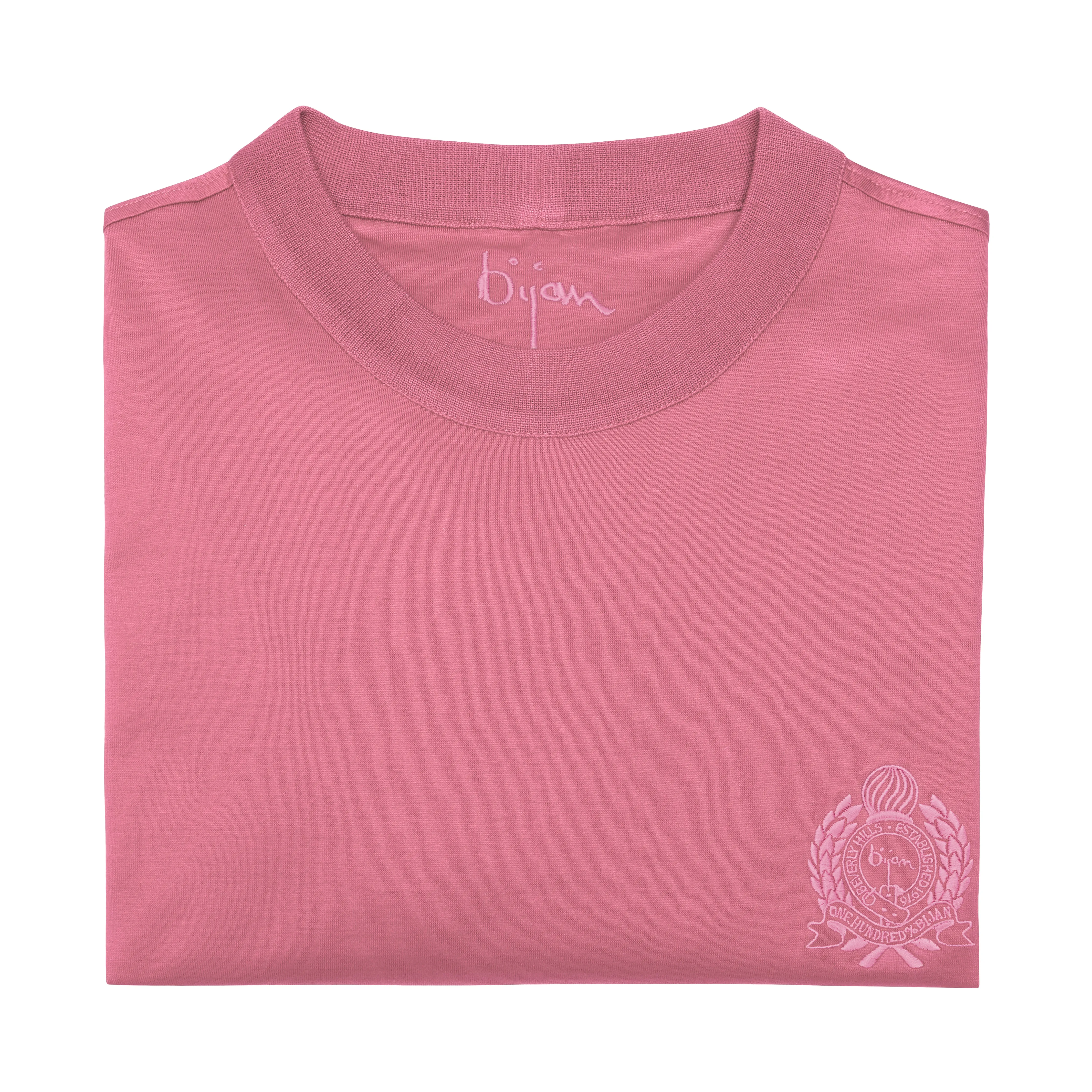 Pink with Pink Crest Short Sleeve T-Shirt