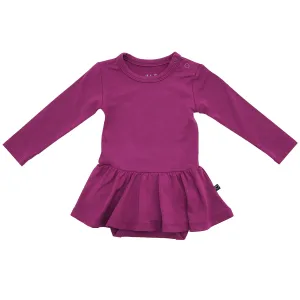 Plum Long Sleeve Skirted Bodysuit