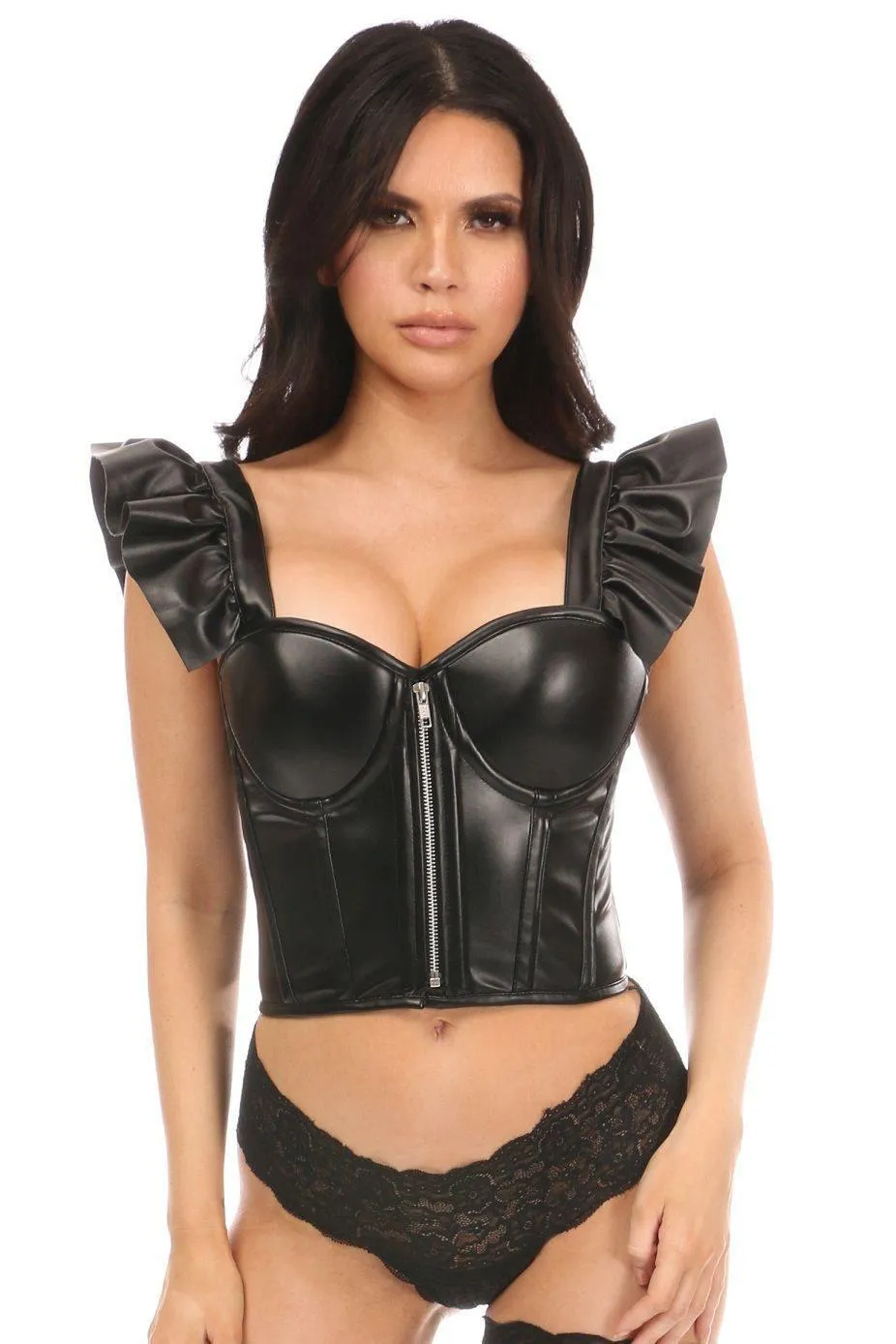 Plus Size Bustier with Ruffle Sleeves