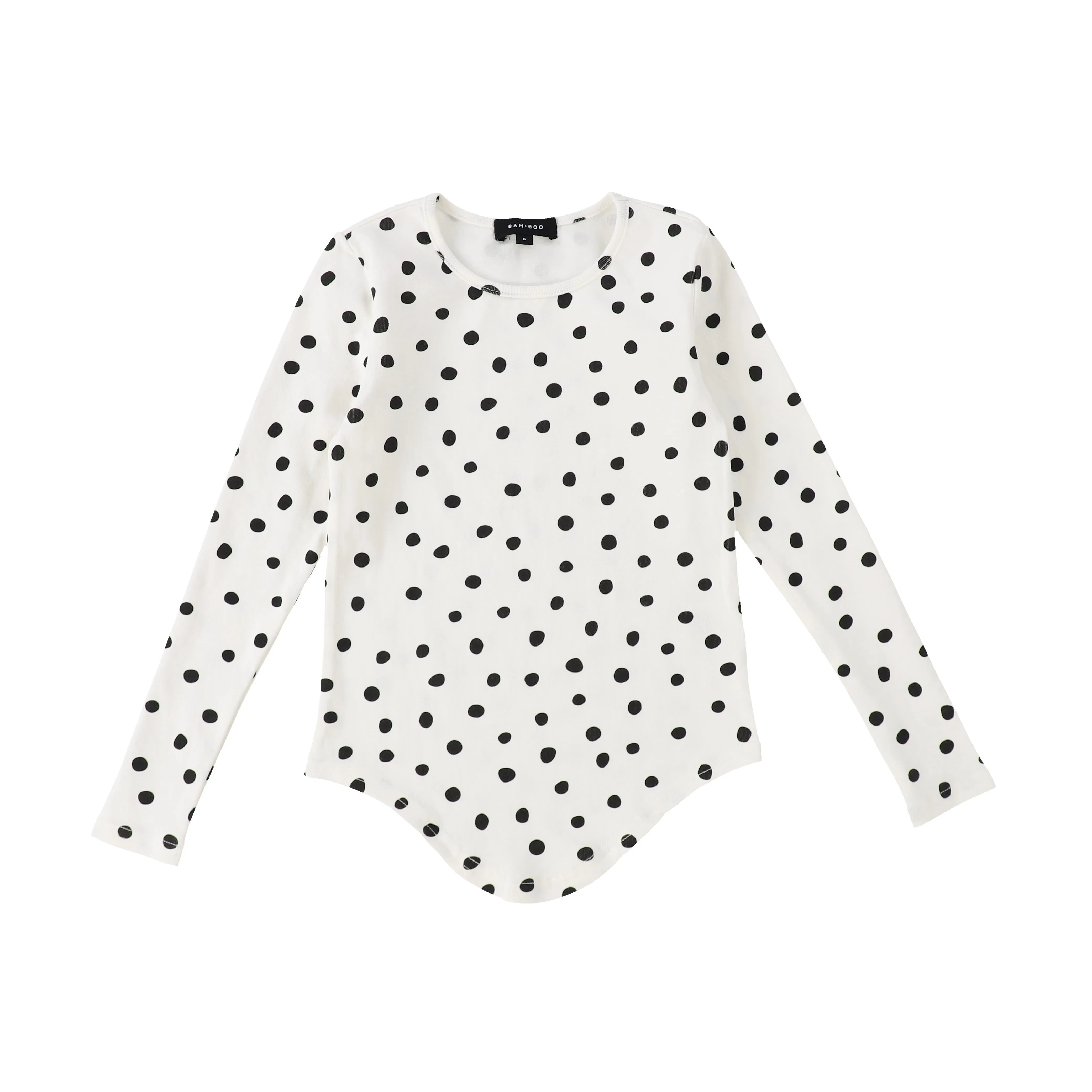 Polka dot print black seamless tee by Bamboo