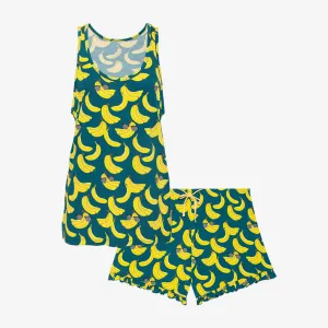 Posh Peanut Bananas Women's Tank Top & Ruffled Shorts Loungewear Set