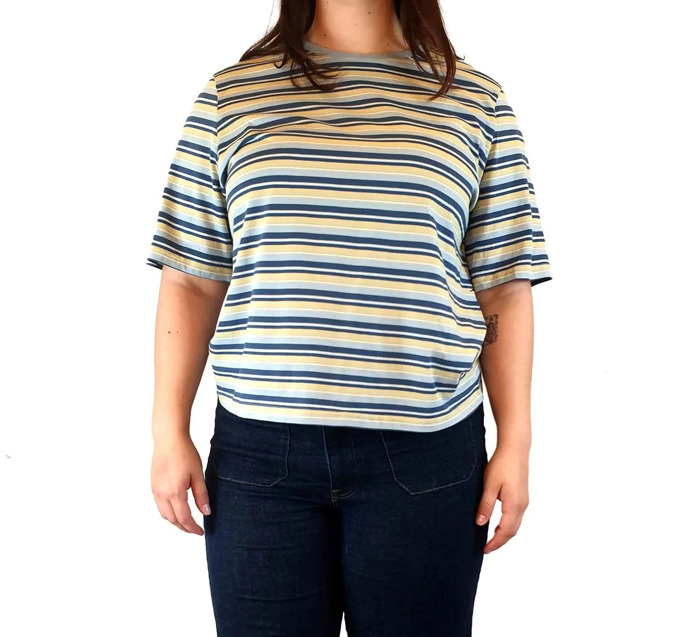 Princess Highway blue-toned striped tee shirt size 16