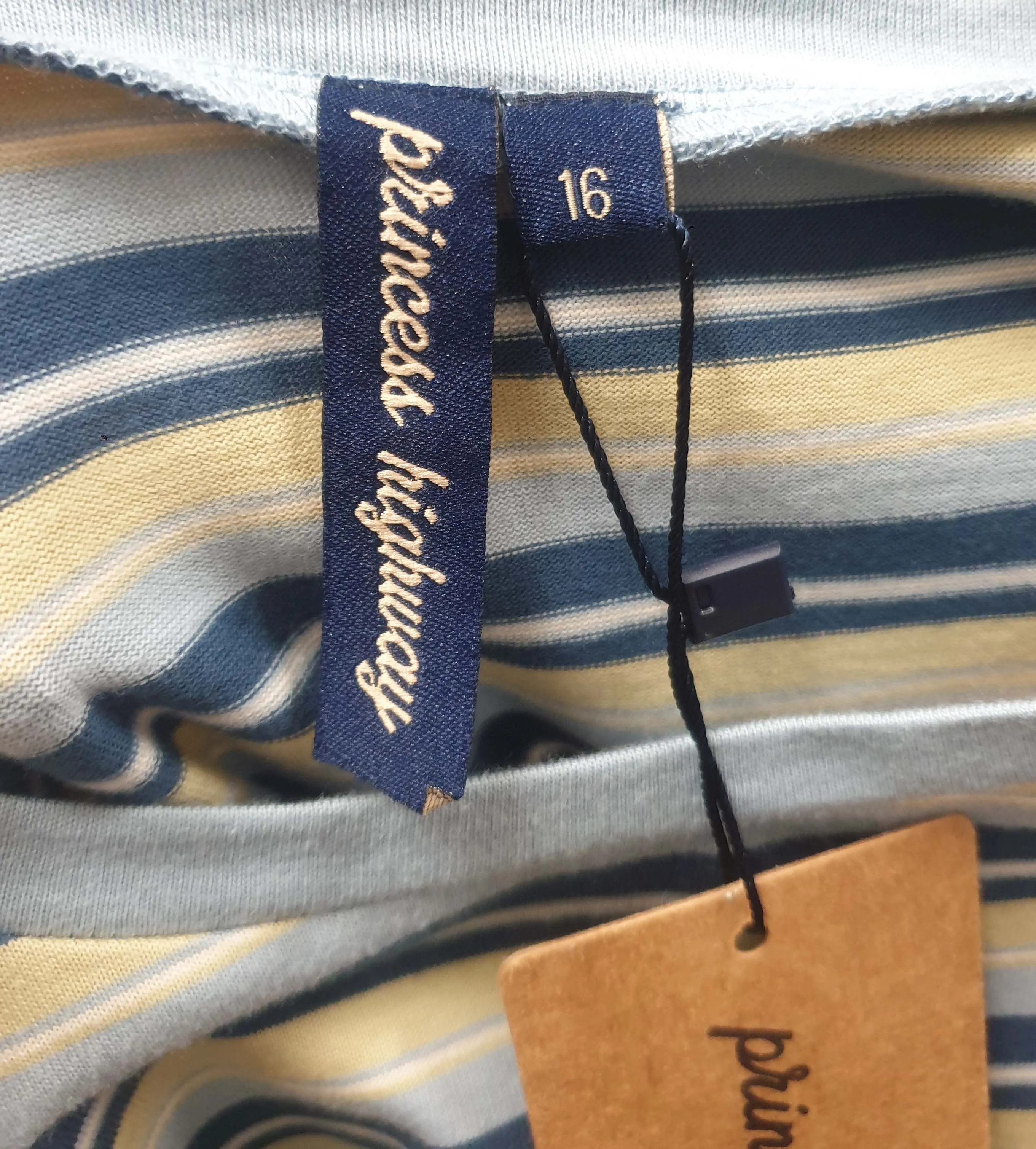 Princess Highway blue-toned striped tee shirt size 16