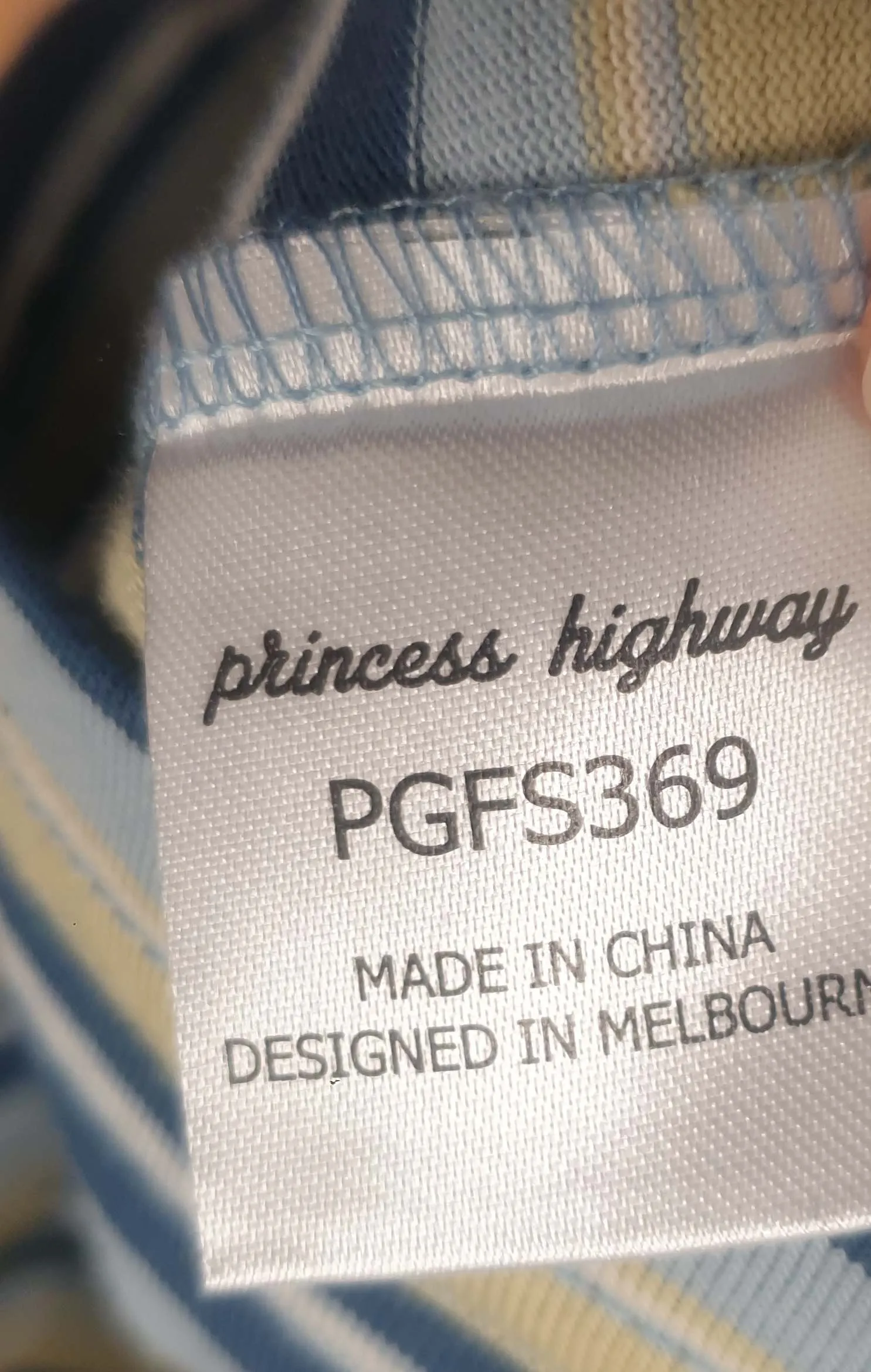 Princess Highway blue-toned striped tee shirt size 16