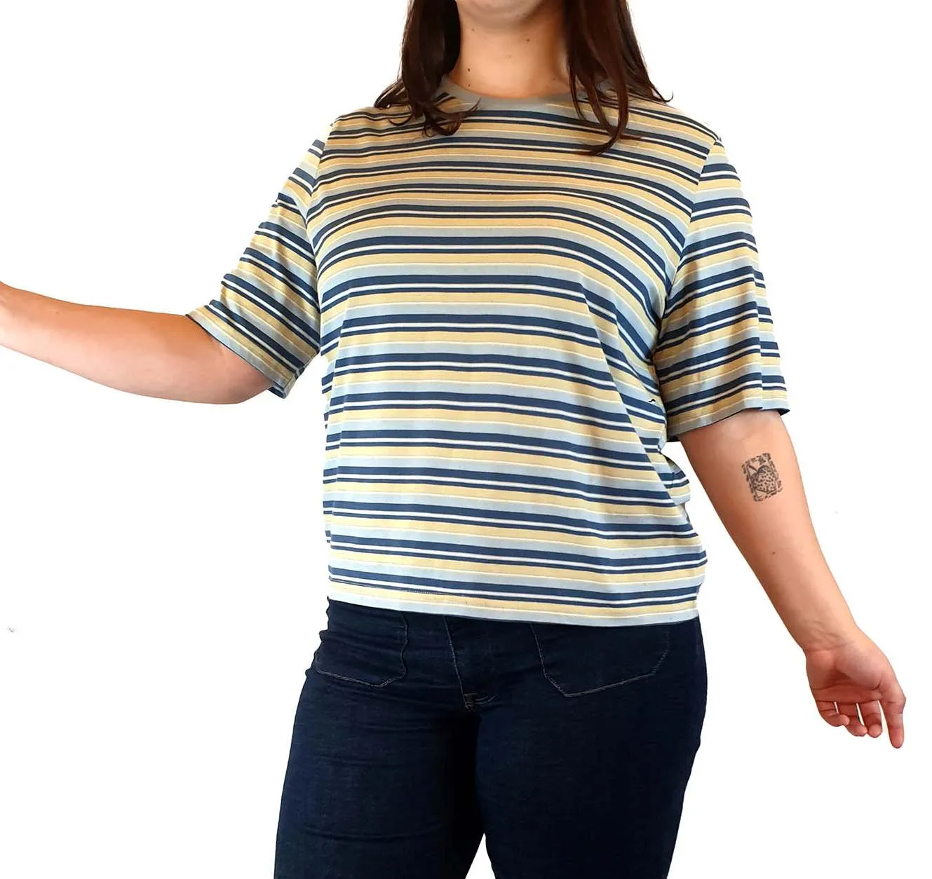 Princess Highway blue-toned striped tee shirt size 16