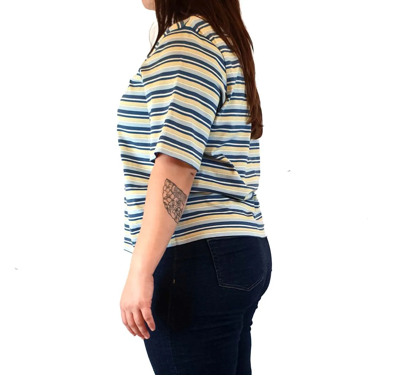 Princess Highway blue-toned striped tee shirt size 16