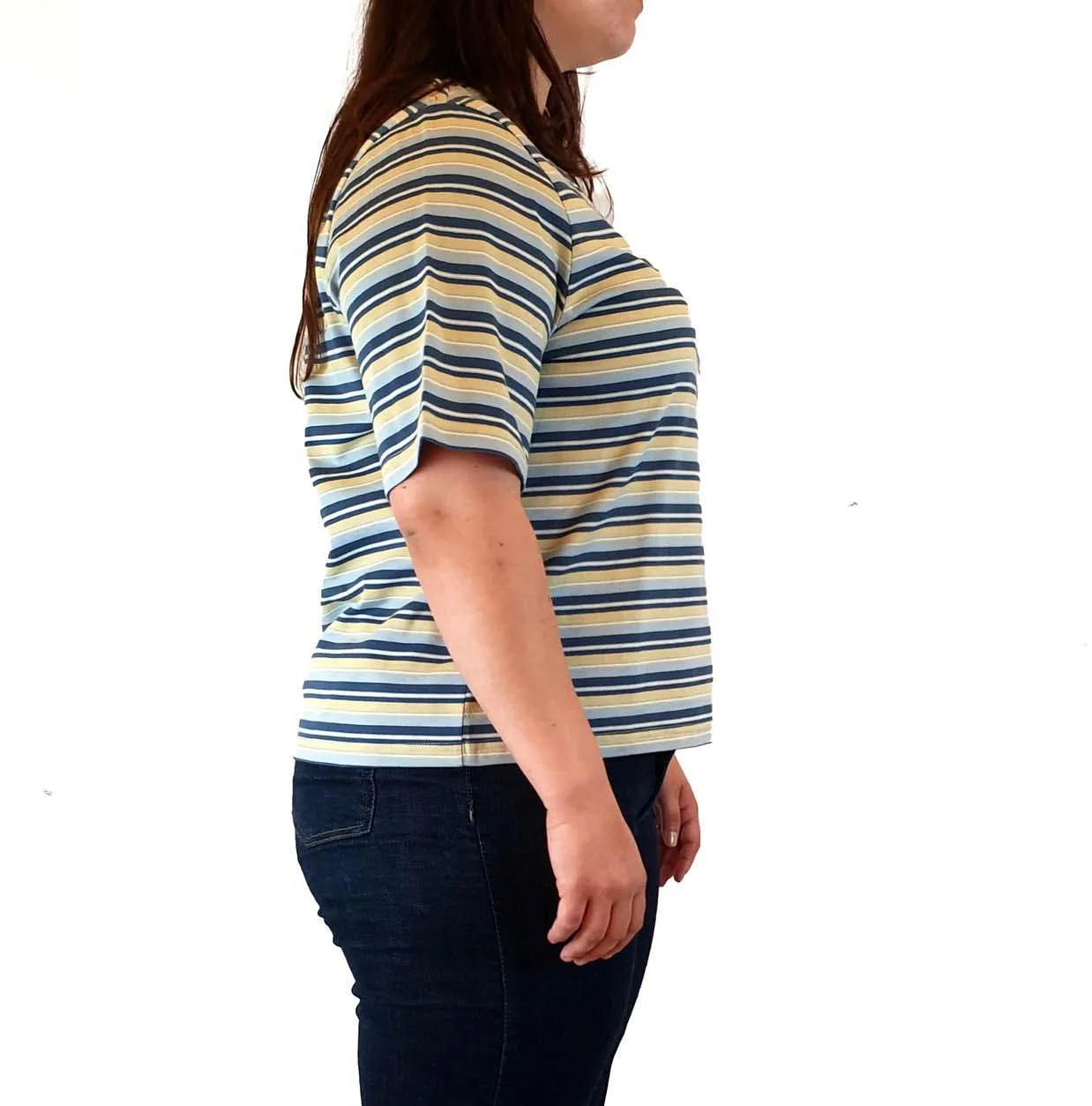 Princess Highway blue-toned striped tee shirt size 16