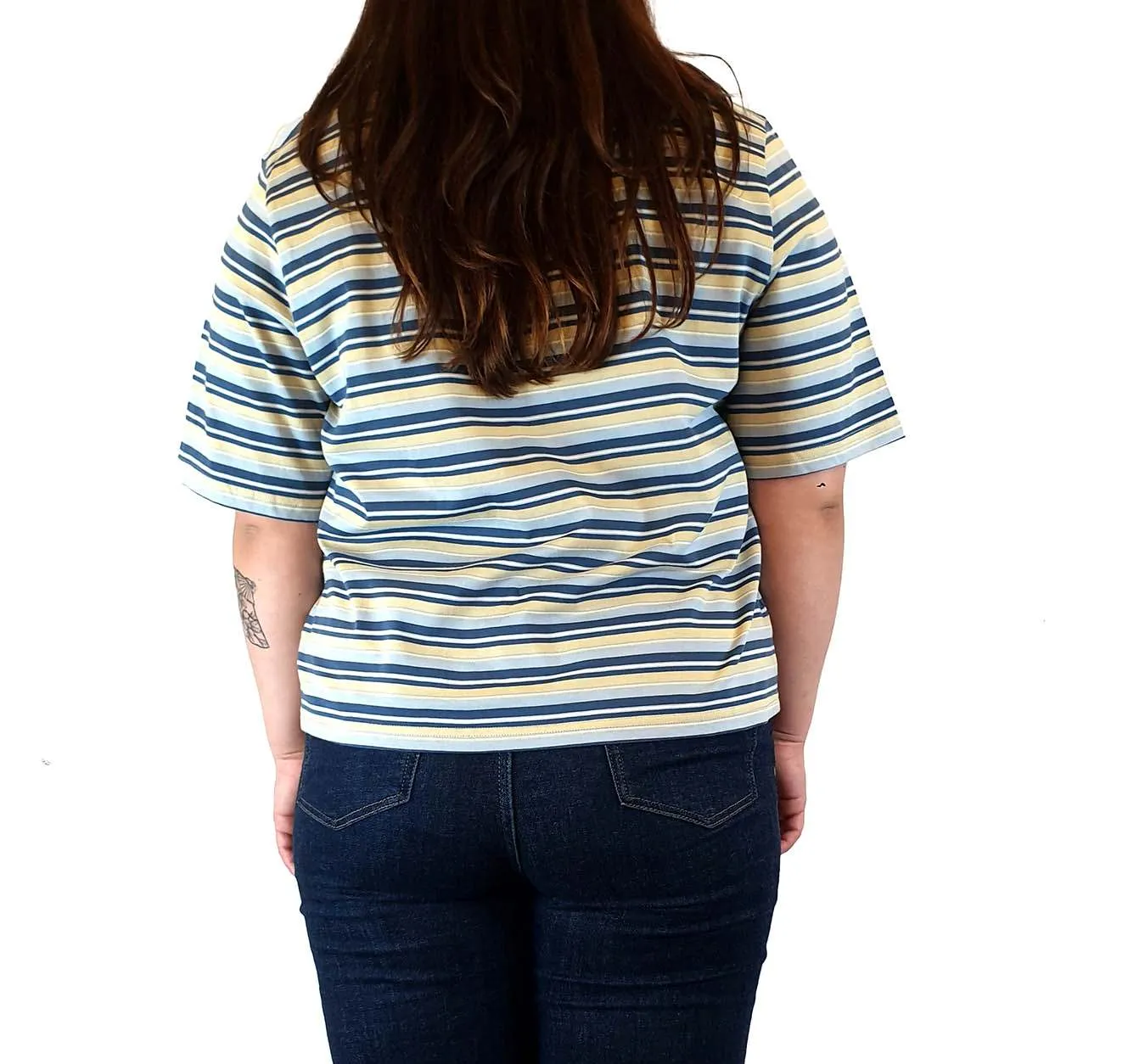 Princess Highway blue-toned striped tee shirt size 16