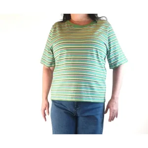 Princess Highway green striped top size 18