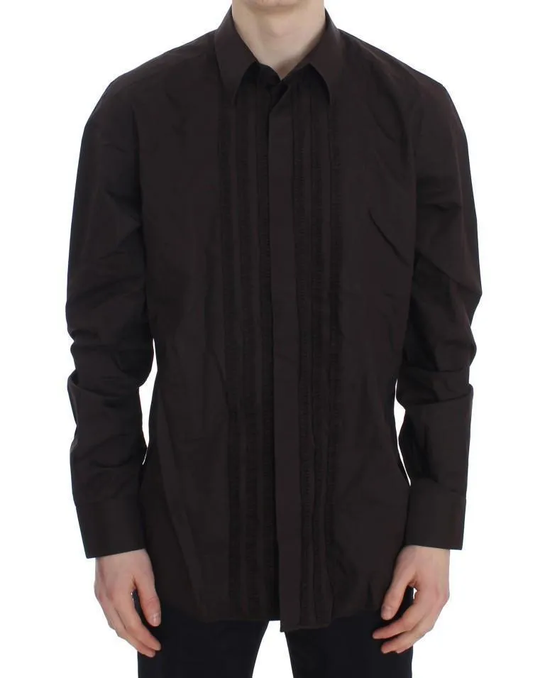 Purple Cotton Silk Slim GOLD Shirt