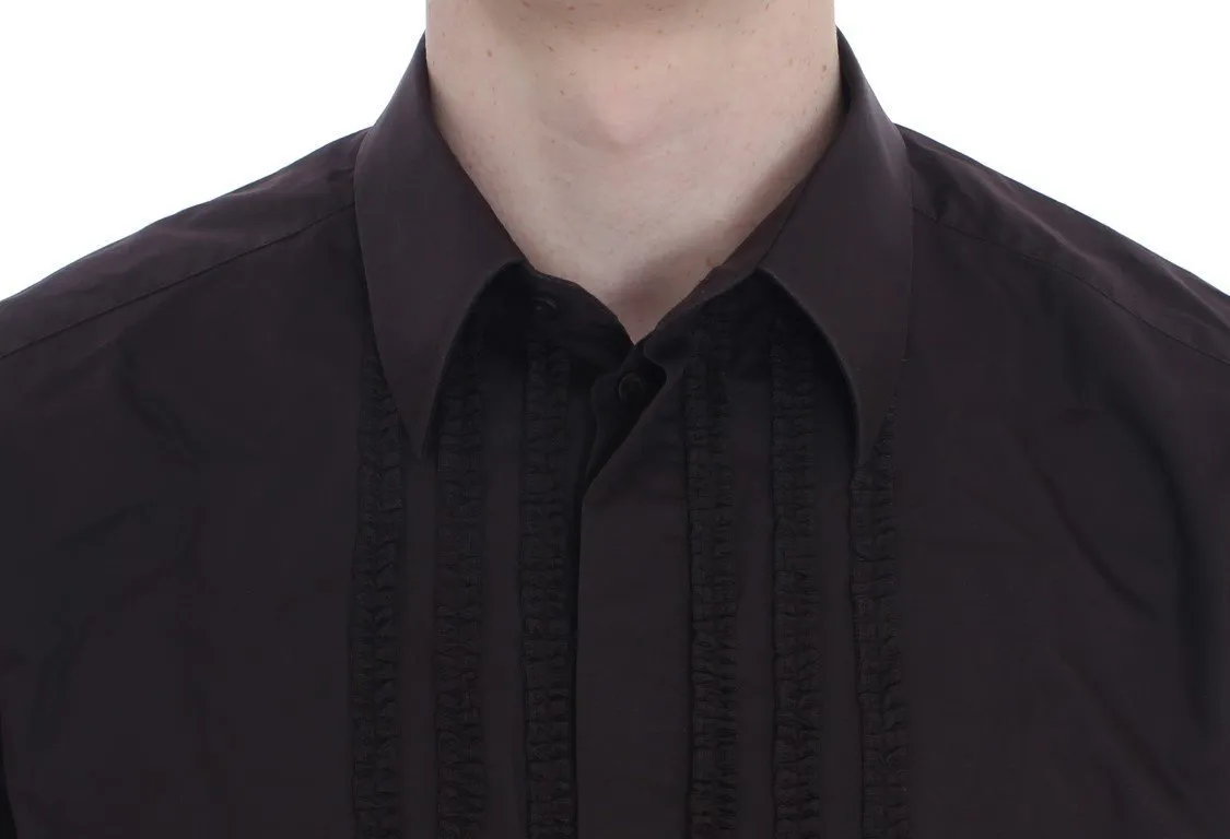 Purple Cotton Silk Slim GOLD Shirt